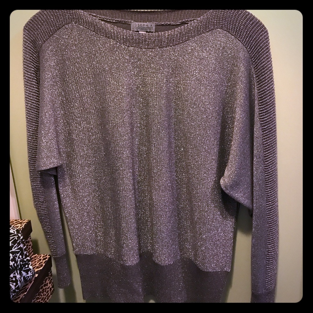 Silver special occasion sweater top